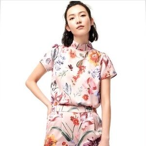 EUC J. Crew Silk Mock Neck Top